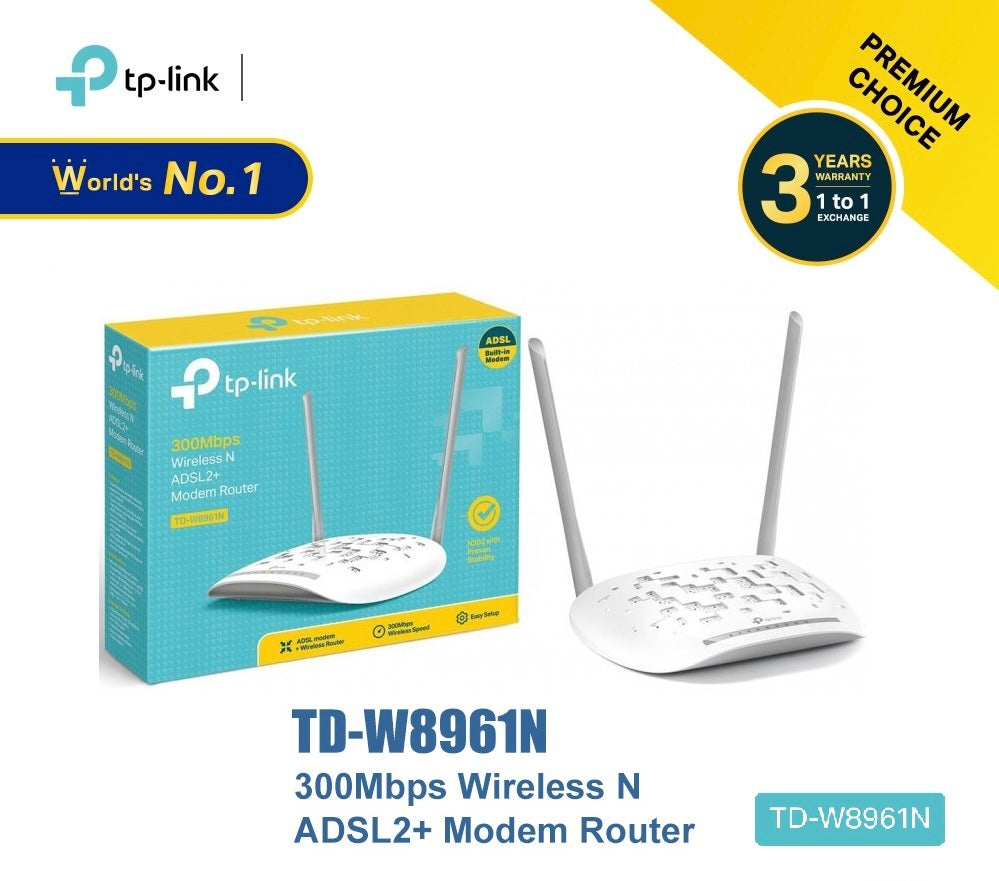 TP Link 300Mbps Wireless ADSL2+ Modem Router TD-W8961N