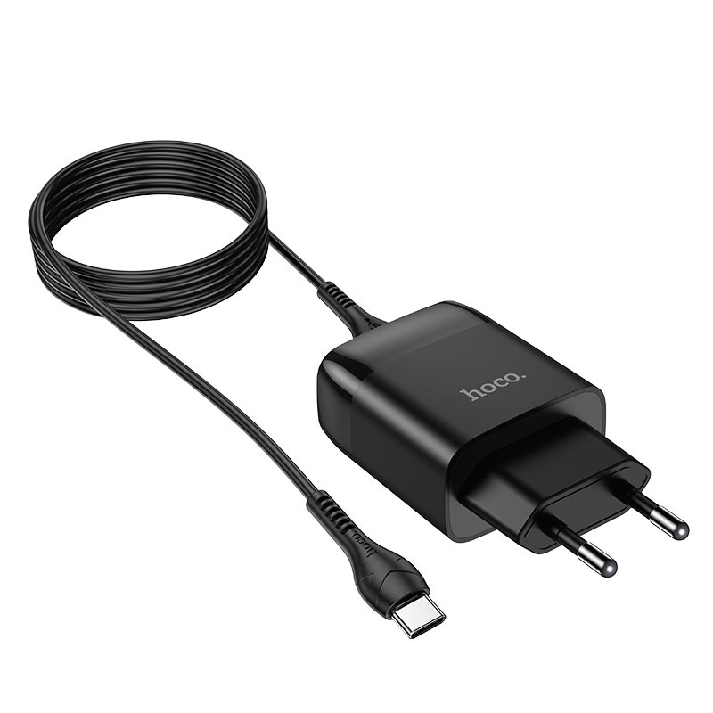 Hoco wall charger “C72Q Glorious” QC3.0 EU plug set with cable