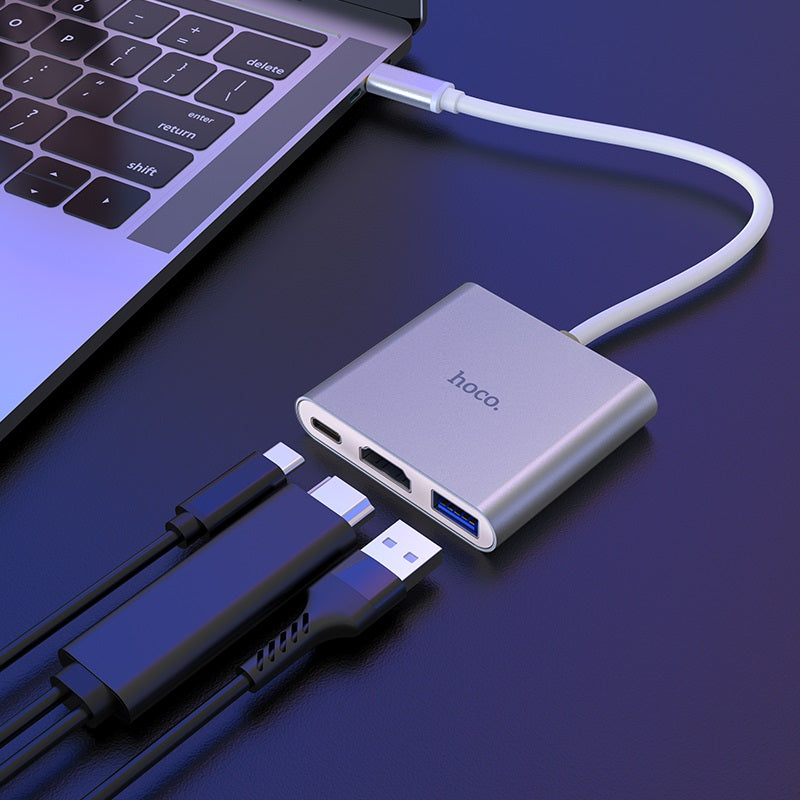 Hoco type-C hub “HB14 Easy use” USB3.0+HDMI+PD