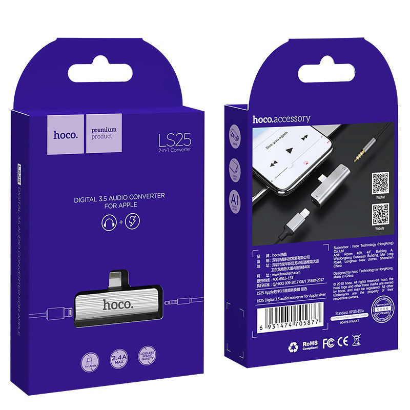 Hoco adapter Lightning to 3.5mm “LS25” audio converter