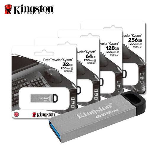 Kingston DataTraveler Kyson 128GB High Performance USB 3.2 Metal Flash Drive | Speeds up to 200MB/s